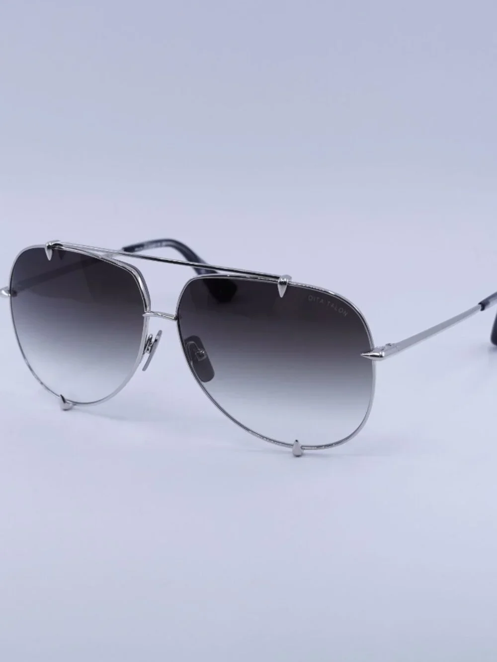 Dita TALON-23007-I-62 Sunglasses Silver Aviator Frame, Grey Lenses